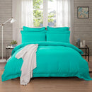 1000TC Tailored Single Size Teal Duvet Doona Quilt Cover Set