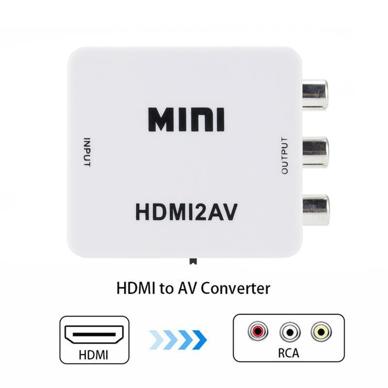 HDMI to RCA Composite AV CVBS 3RCA Video Cable Converter 1080p Downscaling White