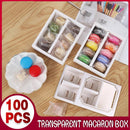 100PCS Clear Rectangular Boxes for Macarons, Cookies & Bomboniere Favors