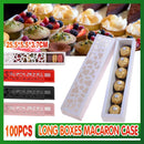 100PCS Long Macaron Boxes for Valentine's Day & Gatherings