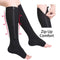 Zip Sox Compression Socks Zipper Leg Support Knee Open Toe Shaper Stockings