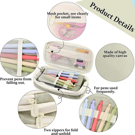 Zipper Pencil Case Pen Bag Organizer School Office Cosmetic Stationery Storage