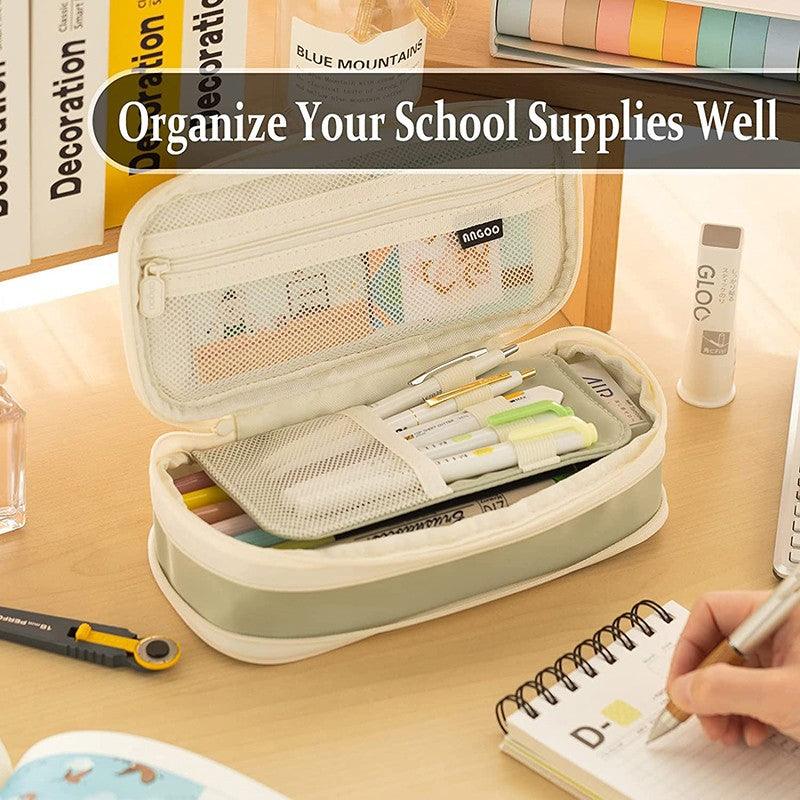 Zipper Pencil Case Pen Bag Organizer School Office Cosmetic Stationery Storage