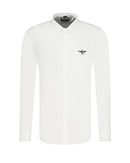 Aeronautica Militare White Cotton Shirt with Eagle Logo and Button Closure L Men