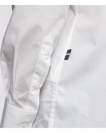 Aeronautica Militare White Cotton Shirt with Eagle Logo and Button Closure M Men