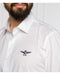 Aeronautica Militare White Cotton Shirt with Eagle Logo and Button Closure XL Men