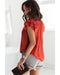 Azura Exchange Tiered Ruffled Drawstring V Neck Top - S