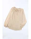 Azura Exchange Leopard Mesh Bubble Sleeve Blouse - XL