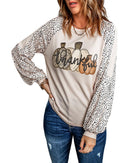 Azura Exchange Thankful Leopard Print Long Sleeve Top - 2XL