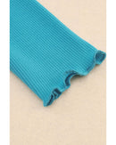 Azura Exchange Waffle Knit Long Sleeve Henley Top - L