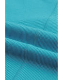 Azura Exchange Waffle Knit Long Sleeve Henley Top - M