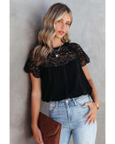 Azura Exchange Lace Crochet Patchwork Blouse