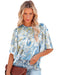 Azura Exchange Paisley Print Wide Sleeves Blouse - M