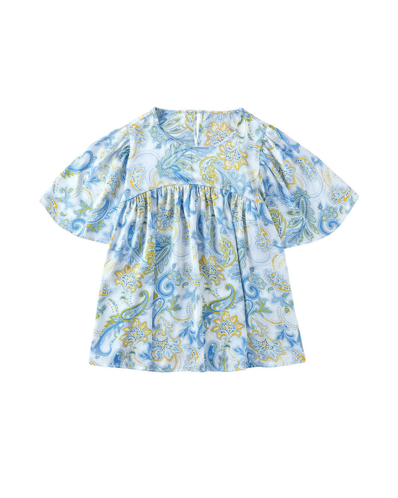 Azura Exchange Paisley Print Wide Sleeves Blouse - M