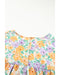 Azura Exchange Print Keyhole Back Short Sleeve Babydoll Blouse - S