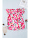 Azura Exchange Ruffle Flutter Sleeve Floral Print Blouse - M