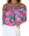 Azura Exchange Off-Shoulder Tiered Ruffle Blouse - L