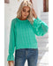 Azura Exchange Pleated Flared Cuff Long Sleeve Blouse - XL