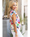 Azura Exchange Abstract Print Ruffle Sleeve Smocked Blouse - M