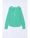 Azura Exchange Waffle Knit Henley Top - L