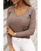Azura Exchange Ribbed Knit Patched V Neck Top - XL
