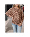 Azura Exchange Animal Print Stitching Loose Long Sleeve Top - M