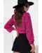 Azura Exchange Leopard Print Pleated Blouse - M