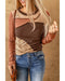 Azura Exchange Color Block Ribbed Knit Top - L