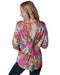 Azura Exchange Floral Long Sleeve Top with Twisted Hollow-out Back - L