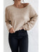 Azura Exchange Beige Drop Shoulder Loose Ribbed Knit Top - XL