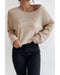 Azura Exchange Beige Drop Shoulder Loose Ribbed Knit Top - XL