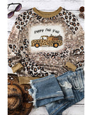 Azura Exchange Leopard Tie Dyed Pumpkin Truck Graphic Top - L