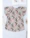 Azura Exchange Printed V-neck Flutter Sleeve Blouse - L