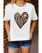 Azura Exchange Leopard Heart Pattern Print T-Shirt