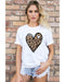 Azura Exchange Leopard Heart Pattern Print T-Shirt