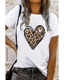Azura Exchange Leopard Heart Pattern Print T-Shirt
