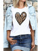 Azura Exchange Leopard Heart Pattern Print T-Shirt