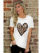Azura Exchange Leopard Heart Pattern Print T-Shirt