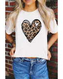 Azura Exchange Leopard Heart Pattern Print T-Shirt