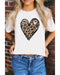 Azura Exchange Leopard Heart Pattern Print T-Shirt