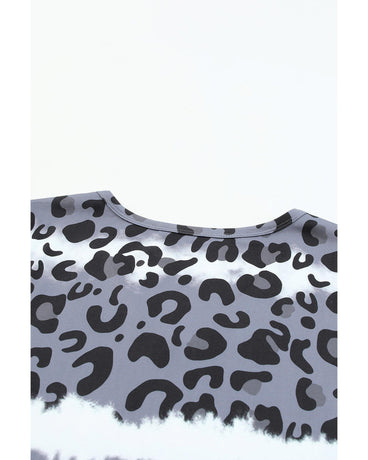 Azura Exchange Leopard Patchwork Short Sleeve Top - M
