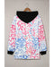 Azura Exchange Leopard Drawstring Hoodie with Colorful Splicing - S