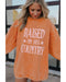 Azura Exchange Ribbed Oversized Sweatshirt with Letter Print - S