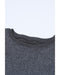 Azura Exchange Gray Ribbed Knit Round Neck Pullover Sweatshirt - M
