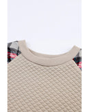 Azura Exchange Plaid Raglan Sleeve Sweatshirt - S