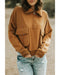 Azura Exchange Exposed Seam Sweatshirt with Zip Collar and Big Flap Pocket - L