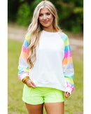 Azura Exchange Color Block Sequin Raglan Sleeve Sweatshirt - M