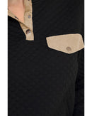 Azura Exchange Quilted Stand Neck Sweatshirt with Fake Front Pocket - L
