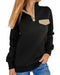 Azura Exchange Quilted Stand Neck Sweatshirt with Fake Front Pocket - L