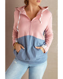Azura Exchange Colorblock Half Zip Hoodie - L